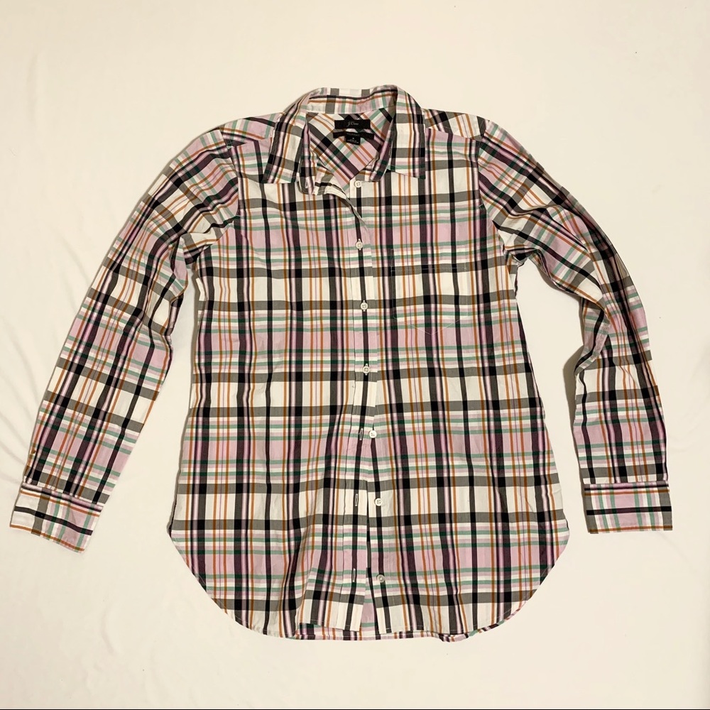 J. CREW PLAID WOMENS BUTTON DOWN SIZE4